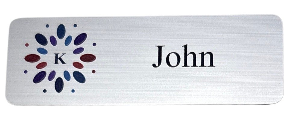 Acrylic Name Tag Medium — Satin Brush Silver
