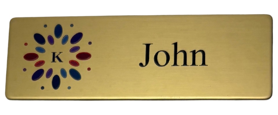 Shiny Gold metal name tag